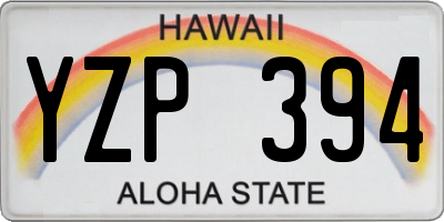 HI license plate YZP394