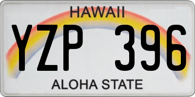 HI license plate YZP396