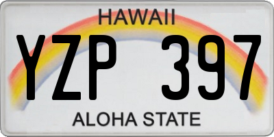 HI license plate YZP397