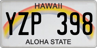HI license plate YZP398