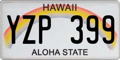 HI license plate YZP399