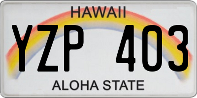 HI license plate YZP403