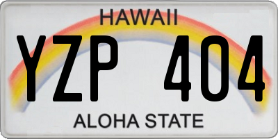 HI license plate YZP404