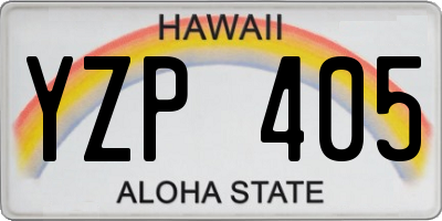 HI license plate YZP405