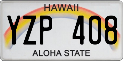 HI license plate YZP408