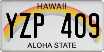 HI license plate YZP409