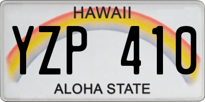 HI license plate YZP410