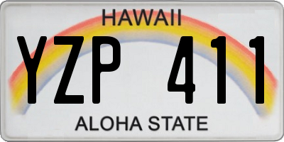 HI license plate YZP411