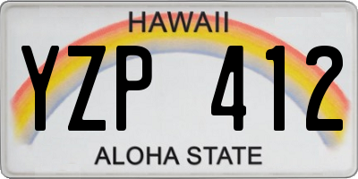 HI license plate YZP412