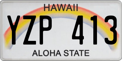 HI license plate YZP413