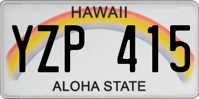 HI license plate YZP415