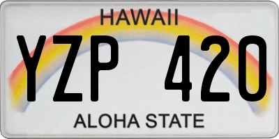 HI license plate YZP420