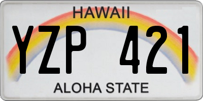 HI license plate YZP421