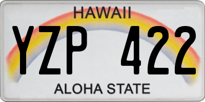 HI license plate YZP422