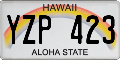 HI license plate YZP423