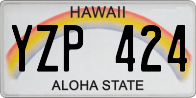 HI license plate YZP424