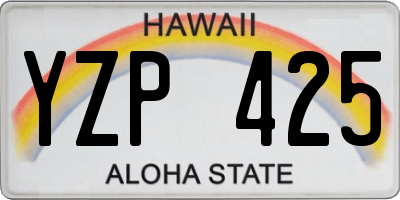 HI license plate YZP425