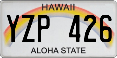 HI license plate YZP426