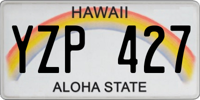 HI license plate YZP427