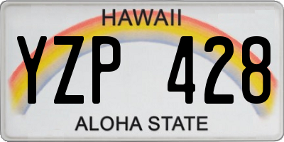 HI license plate YZP428