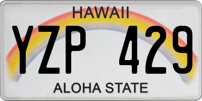 HI license plate YZP429