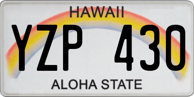 HI license plate YZP430