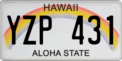 HI license plate YZP431