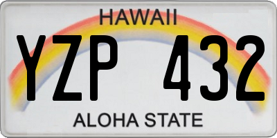 HI license plate YZP432