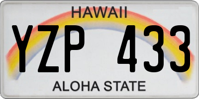 HI license plate YZP433