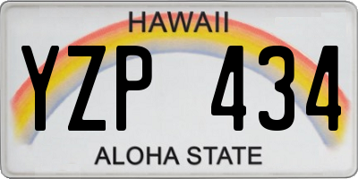 HI license plate YZP434