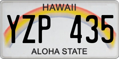 HI license plate YZP435