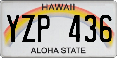 HI license plate YZP436