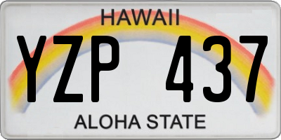 HI license plate YZP437