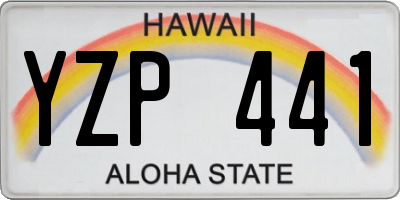 HI license plate YZP441