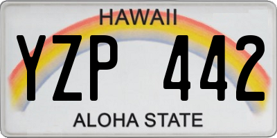 HI license plate YZP442
