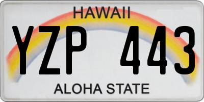 HI license plate YZP443