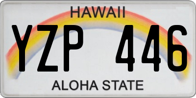 HI license plate YZP446