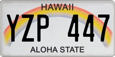 HI license plate YZP447