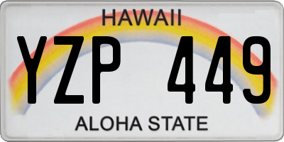 HI license plate YZP449