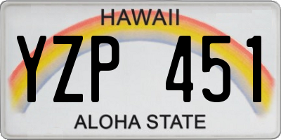 HI license plate YZP451