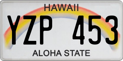 HI license plate YZP453