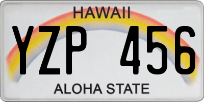 HI license plate YZP456