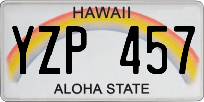 HI license plate YZP457