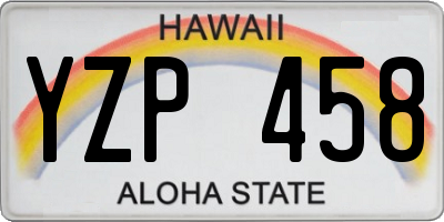 HI license plate YZP458