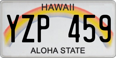 HI license plate YZP459