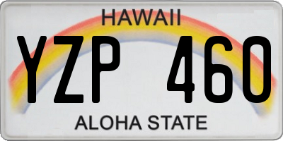 HI license plate YZP460