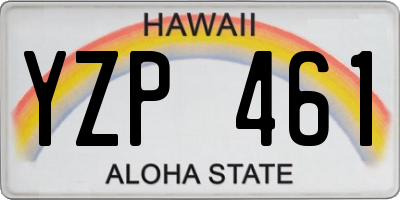 HI license plate YZP461