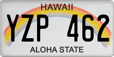 HI license plate YZP462