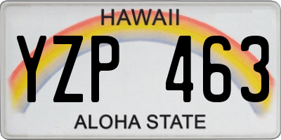 HI license plate YZP463
