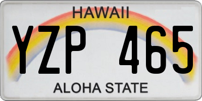 HI license plate YZP465